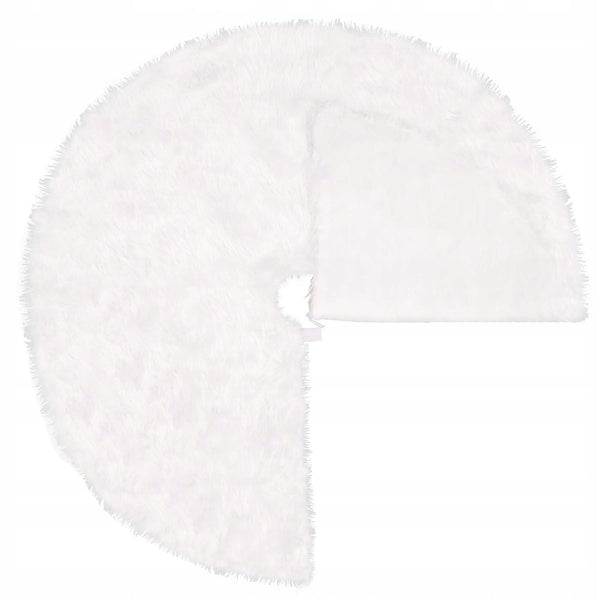 Covoras de pus sub bradul de Craciun, diametru 142 cm, imitatie blana alba
