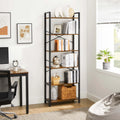 VASAGLE Biblioteca cu cadru otel si 6 polite, stil industrial, 66x30x186cm, maro rustic si negru