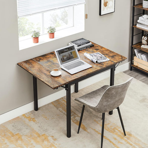 VASAGLE Masa de bucatarie sau living, extensibila, pentru spatii mici, stil industrial, 75x78x85/120cm, maro
