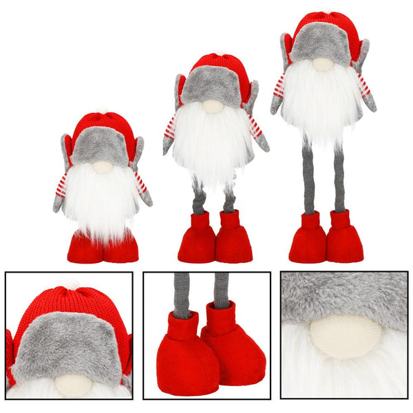 Figurina Craciun, Spiridus, picioare telescopice, inaltime extensibila 32-50cm