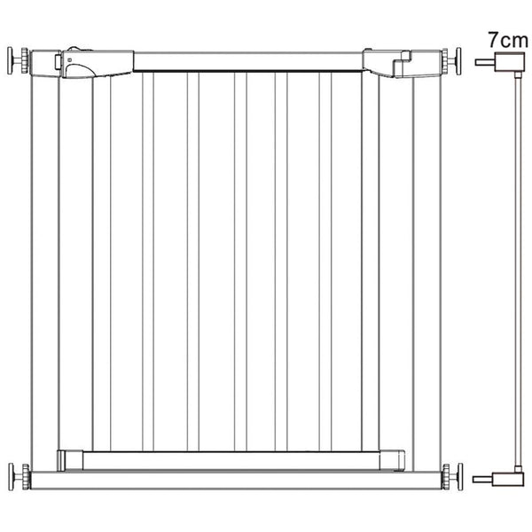 Poarta de siguranta Safety Gate pentru scari, ajustabila, din lemn cu structura otel, 82-89cm, negru maro