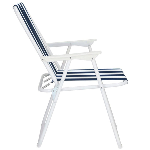 Scaun de plaja Sersimo GC050, pliabil, 100kg, 52x74cm, alb albastru
