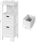 VASAGLE Dulap de podea pentru baie, multifunctional, 2 sertare, 30x30x89cm, alb