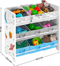 SONGMICS Raft de depozitare jucarii, 9 cutii detasabile din tesatura, 62x29x60cm, alb