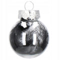 Set globuri de Craciun Inedit, 24 bucati, 5cm, transparente cu interior negru