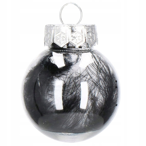 Set globuri de Craciun Inedit, 24 bucati, 5cm, transparente cu interior negru