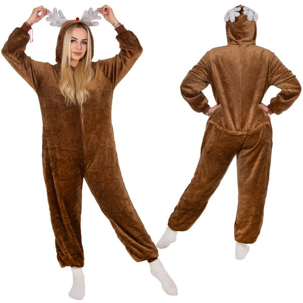 Pijama tip salopeta pentru adulti, model Ren, marime M