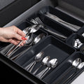 Organizator sertar bucatarie, 8 piese, negru