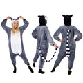 Pijama tip salopeta pentru adulti, model Lemur, marime S