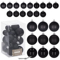Set globuri de Craciun, 25 bucati, 3 modele, 2,5cm si 4cm, negru