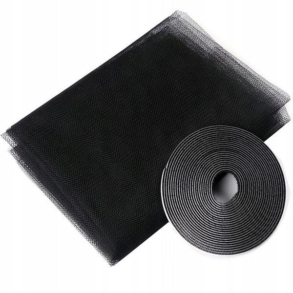 Plasa anti-insecte, pentru geam, fixare scai, dimensiune ajustabila, 150x180cm, negru