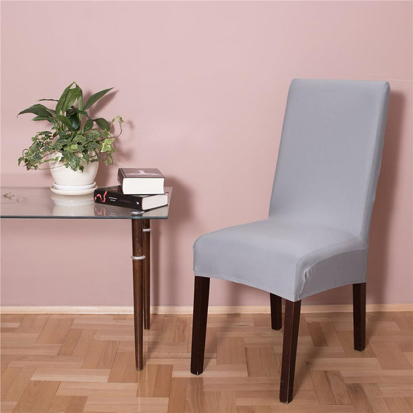 Husa universala pentru scaun, marime universala, poliester si spandex, 45 x 60 cm, gri