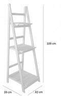 Biblioteca pliabila din lemn, 3 rafturi, 42x109x39 cm, gri