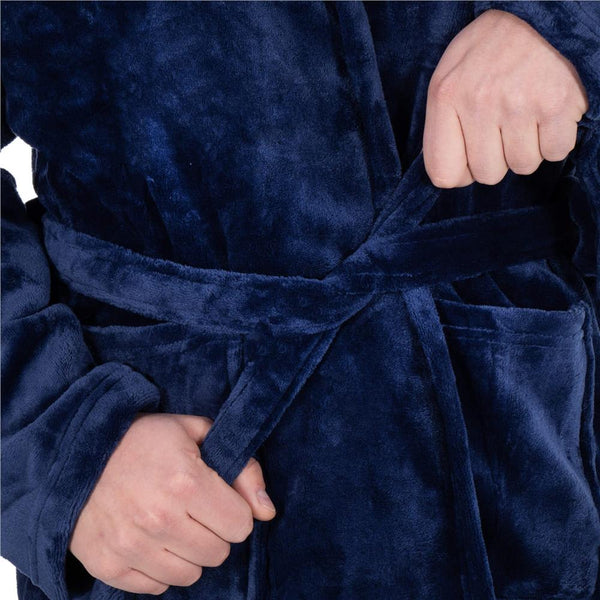 Halat de baie pentru barbati pana la genunchi, marimea L/XL, albastru marin