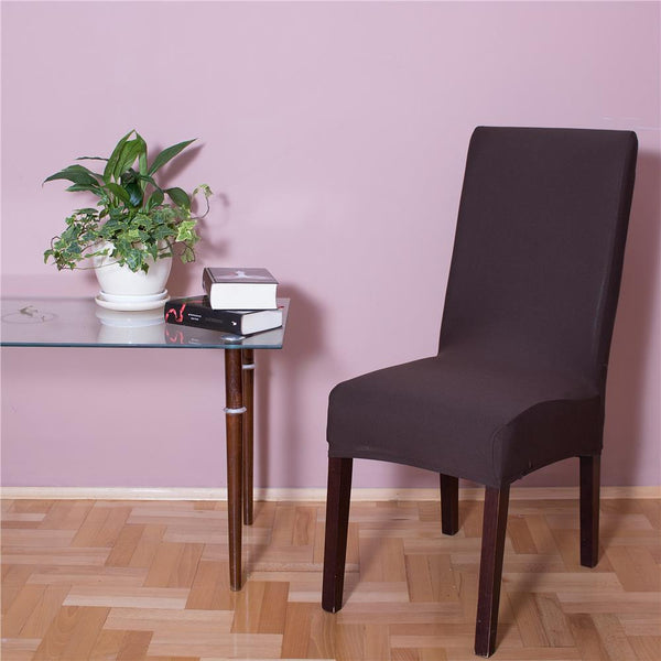 Husa universala pentru scaun, marime universala, poliester si spandex, 45 x 60 cm, maro