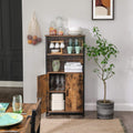 VASAGLE Comoda cu rafturi tip bufet, utilizare multifunctionala, stil industrial, 35x60x125cm, maro rustic