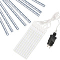 (DL) Instalatie de Craciun, 8 tuburi, 30cm, 144 LED, ploaie de meteoriti, alb