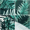 Set 4 huse pentru scaun, marime universala, poliester si spandex, verde cu model floral