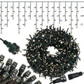 Ghirlanda luminoasa tip perdea Premium 500 LED-uri, 22,5m, 30Wati, interior/exterior, cu flash, alb cald (galben)