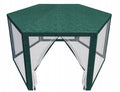 Pavilion cu plasa anti-insecte, fermoar, hexagonal, 200cm, Verde