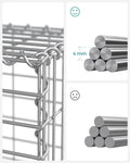 SONGMICS Cos de gabioane pentru pietre, otel galvanizat, 100x90x30cm, argintiu