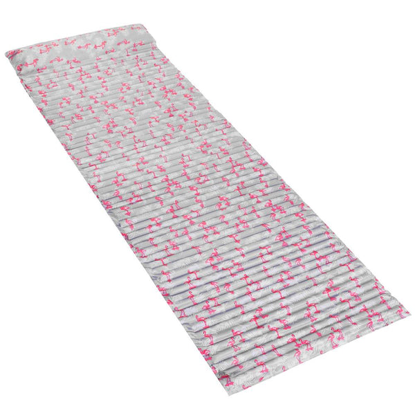 Saltea pentru plaja pliabila, din spuma, ultra-usoara, cu perna si maner de transport, 60x180cm, gri flamingo roz