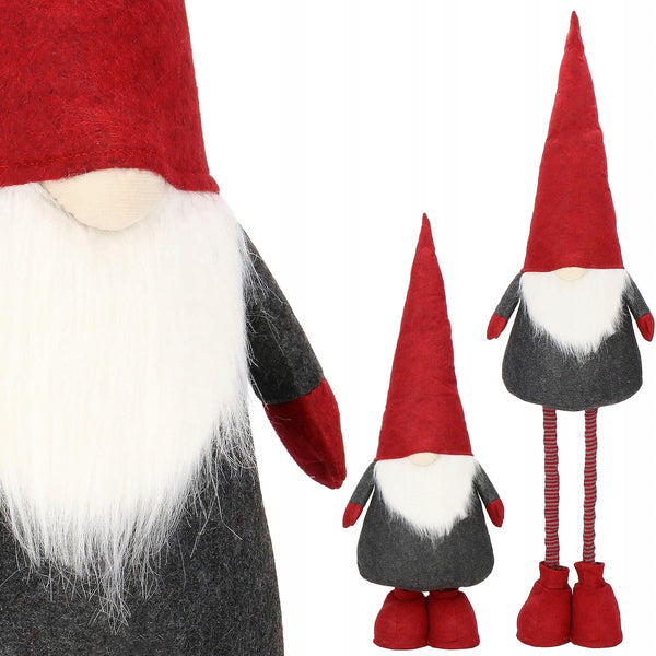 (DL) Figurina Craciun, Spiridus, picioare telescopice, inaltime extensibila 60-90cm