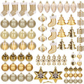 Set globuri si decoratiuni de Craciun, 77 piese, diverse dimensiuni, auriu