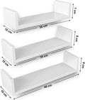 SONGMICS Rafturi plutitoare de perete, set 3 bucati, MDF, 30, 35 si 40 cm, alb