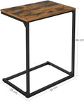 VASAGLE Masa laterala pentru laptop sau servire masa, stil industrial, 55x35x66cm, maro rustic si negru