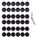 Set globuri de Craciun, 36 bucati, 3 modele, 3cm, negru