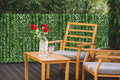 Panou paravan cu frunze artificiale pentru gard sau balcon, 100x300cm, verde