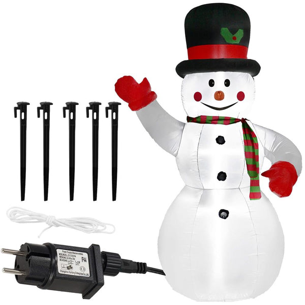 Figurina Craciun Om de Zapada, gonflabila, cu iluminare LED, umflare automata, 180cm