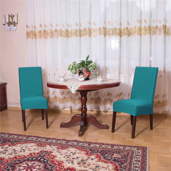 Husa universala pentru scaun, marime universala, poliester si spandex, 45 cm x 60 cm, albastru marin