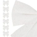 Set 6 ornamente pentru bradul de Craciun, fundita, 8cm, alb