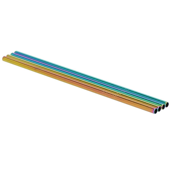 Set 8 paie metalice multicolor (holo), reutilizabile, cu husa depozitare si perii curatat, 215x6 mm