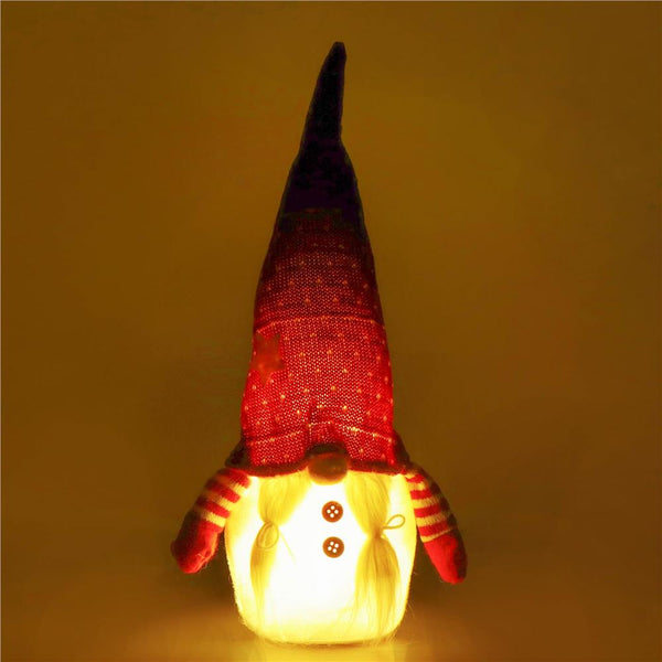 Figurina Craciun, Spiridus, cu iluminare LED, 33cm