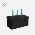 SONGMICS Taburet pliabil cu sezut moale, spatiu de depozitare 80litri, maxim 300kg, 76x38x38cm, negru