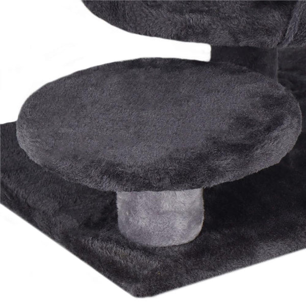 Ansamblu de joaca pentru pisici, cu loc pentru zgariat, ascuns, culcus, minge, 87cm, grafit