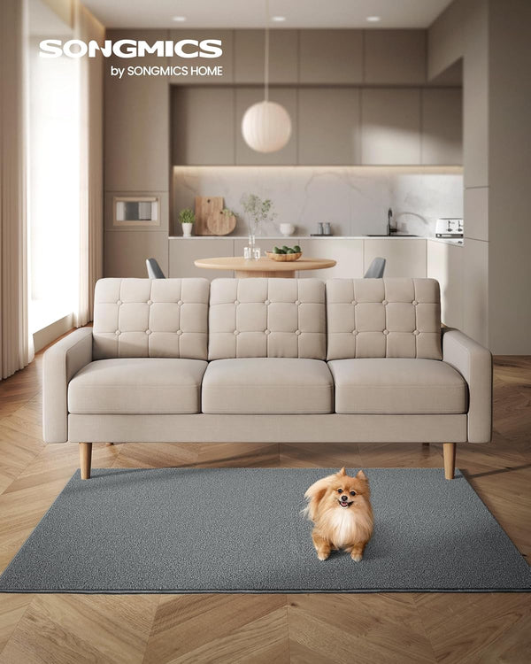 SONGMICS Covor decorativ antiderapant, lavabil la masina, 120x170 cm, gri