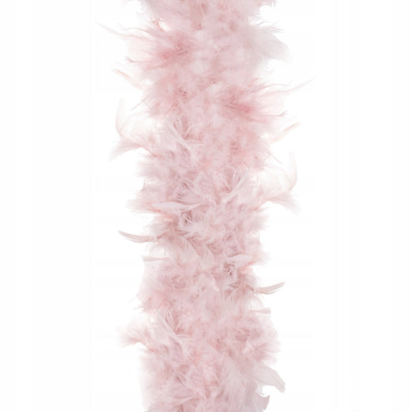 Ghirlanda pentru decor sau bradul de Craciun, model puf si pene, roz, 180cm