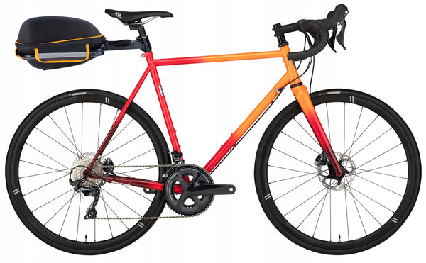 Geanta bicicleta cu prindere pe portbagaj tija sa 28x19x17 cm, 10L, poliester, borseta spate cu suport aluminiu, negru