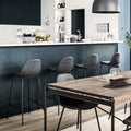 Scaun bar Atmosphera Vladi, cadru metal si lemn, 44x42x95 cm, gri
