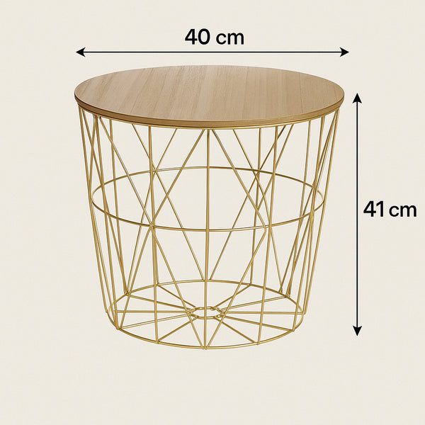 Masuta cafea rotunda Atmosphera Kumi, 40x41 cm, auriu