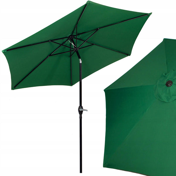Umbrela terasa gradina, cu manivela si inclinare, diametru 250cm, Verde