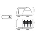 Cort plaja sau camping, impemeabil, cu terasa, 4 locuri, 175x310x130cm, gri albastru