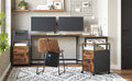 VASAGLE Dulap mobil tip rollbox pentru birouri, cu 2 sertare, stil industrial, 44x42x67cm, maro rustic