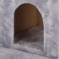 Ansamblu de joaca pentru pisici, cu loc pentru zgariat, ascuns, culcus, mingi, 129cm, gri