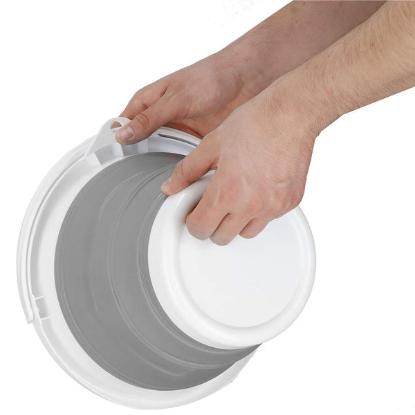 Lighean pliabil, rotund, din plastic si silicon, 25x19cm, 5litri, gri