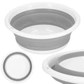 Lighean pliabil, rotund, din plastic si silicon, 37x15cm, 9litri, gri